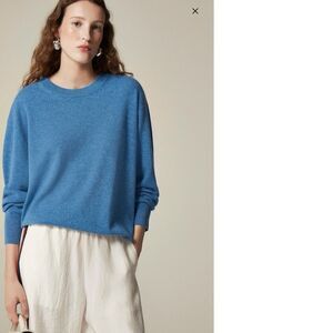 J.Crew Women’s Cashmere Relaxed Crewneck Long Sleeve Sweater Aqua Blue M CB905